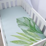 Cot Fitted Sheet Tropical Monster Leaf Lion King