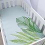 Cot Fitted Sheet – Tropical Monster Leaf Lion King