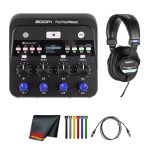 Zoom Podtrak P4NEXT Portable Multitrack Podcast Recorder 4 Microphone Xlr Inputs +70 Db Gain Ai Noise Reduction 48 KHZ 24-BIT Re