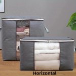 1PC Large Capacity Foldable Fabric Storage Bag With Dustproof Zipper And Transparent Window For Household Quilts Blankets Beddin
