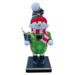 Wooden Nutcracker With Presents Snowman 17CM