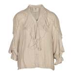 Shimmer Frill Batwing Blouse - Cream Free