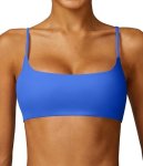 Comper Women's Sports Bra With Thin Straps Stretchy Wirefree Workout Bras Lightweight Workouts Bralette With Removable Pads Sapp