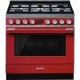 Smeg CPF9GMR Portofino Cooker And Multifunction Oven 90CM Red