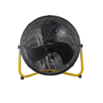 Alva Air 45CM High Velocity Floor Fan Metal Matte Black Yellow Stand 3 Speed 110W