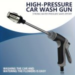 Ergonomic" High-pressure Garden Hose Nozzle With Long Rod - Fit Ideal For Watering Plants & Household Cleaning