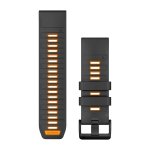 Garmin Quick Fit 26MM - Graphite spark Orange Silicone Band