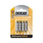 Eveready Power Plus Gold Zinc Batteries Aaa 4S