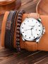 1PC Men Round Dial Date Quartz Watch & 2PCS Bracelet