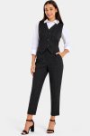 Ladies Jessica Ponti Pants Or Button Down Sleeveless Waistcoat Blazer