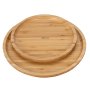 2PCS Round Bamboo Food Serving Platter Tray