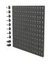 Qurious - Single Anthracite Pegboard With Accessories