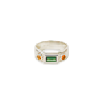 Tourmaline And Citrine Trilogy Ring In Silver