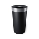 Umbra Vento Open Top 16.5-GALLON Kitchen Trash Large Garbage Can For Indoor Outdoor Or Commercial Use Black nickel