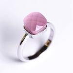 Aster Silver Stack Soft Pink Crystal Ring - 8 Soft Pink