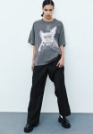 Oversized Printed T-Shirt - Dark Grey & Nirvana