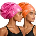 Extra Large Swim Cap For Braids And Dreadlocks Women Men Silicone Swimming Cap For Long Thick Curly Weaves Afro Hair Extensions