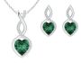 Infinity Heart Set- Emerald Crystal Rhodium