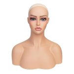 Studio Limited Realistic Pvc Mannequin Head With Shoulders Upper Body Female Manikin Head Bust Makeup&eyelashes Display For Wigs