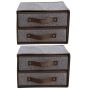 2 Pack Double Drawer Canvas Storage Box