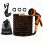 100FT 30M Flexible Garden Hose Pipe - Spray Gun Kink Free Water Kit