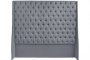 Ivy Buttoned Winged Velvet Headboard - Grey - Double