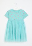 PoP Candy Printed & Mesh Dress - Aqua Blue