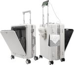 Aluminum Carry On Luggage Ice White