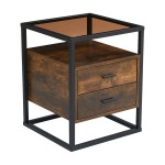 Glass Top Bed Cabinet Available In 2 Colours