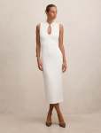 Frankie High Neck Keyhole Bodycon Dress - 16 Porcelain