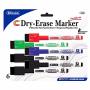 Bazic Magnetic Dry Erase Marker Fine Tip Assorted Colors Whiteboard Pen Marcador White Board Low Odor Markers Office School Supplies 6/PACK 12