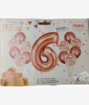 Casey 13PC Rose Gold And White Balloon Set NR.6