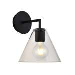 Trends Glass Wall Light Cone Black Gold Chrome - Satin Silver