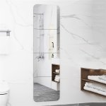 4PCS Acrylic Mirror Wall Stickers With Rounded Corners Diy Tile Style Stick-on Full-length Mirrors For Bedroom Home Gym Dressing
