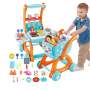 2-IN-1 Shopping Trolley & Kitchen Play Set Blue