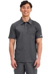 Cherokee Scrubs For Men Polo Nursing Scrub Top With Chest Pocket Breathable Mesh Ultra Soft 2-WAY Stretch Fabric - WW615 L Pewte