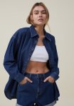 Cotton On Oversized Denim Shirt - Nordic Blue