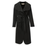 Black Shawl Collar Melton Coat