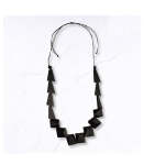 Wooden Pyramid Necklace - Black Free