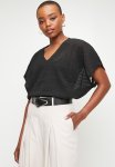 Edit Laundered V-neck Boxy Shell - Black