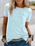 Loose Crew Neck T-Shirt Casual Simple Short Sleeve Summer T-shirts Tops Women's Clothing