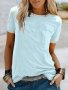 Loose Crew Neck T-shirt Casual Simple Short Sleeve Summer T-Shirts Tops Women's Clothing
