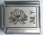 9MM Laser Italian Charm - July Flower