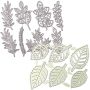 Craft Stationary Decorative Leaves Steel Stencil Set Of 2 9.2 10.8CM