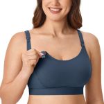 Gratlin Women's Plus Size Nursing Bra Sports Maternity Support Cotton Breastfeeding Bras Sargasso Small