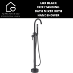 LUX Black Freestanding Bath Mixer With Handshower