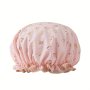 Reusable Double-layer Shower Cap - Waterproof And Elasticated Hair Dry Cover For Comfortable Showering