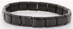 9MM 18 Link Black Plated Italian Charm Bracelet