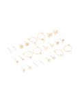 Goldair Gold Mushroom & Bow Stud Earrings 12-PACK