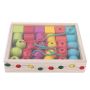 Montessori Wooden Threading Toy With 30 Beads 2 Ropes Motor Skills